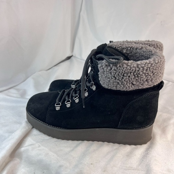 SAM EDELMAN Franc Black Suede Hiking Boots Size 9 - Picture 4 of 9